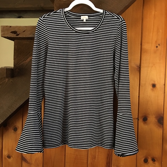 Pixley striped top with bell sleeves size L - Picture 5 of 7